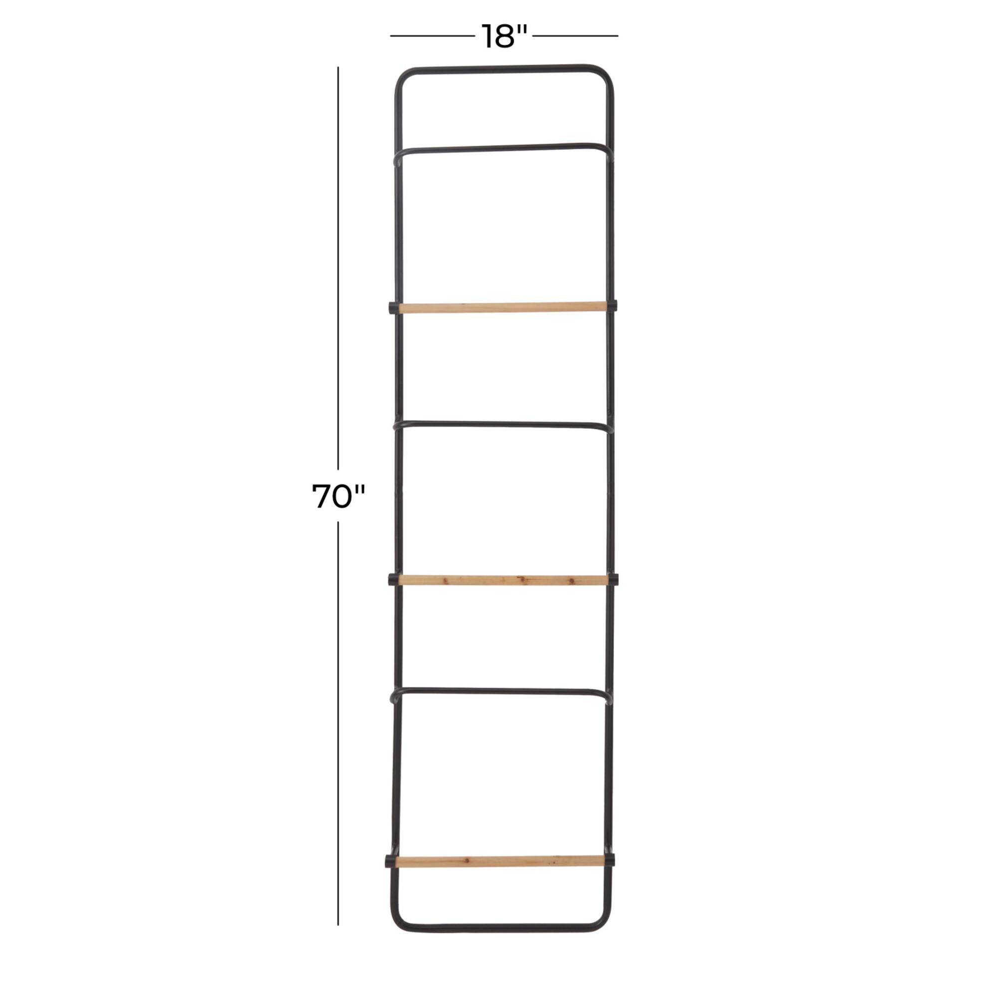 Black Metal Wall Mounted 6 Rack Magazine Holder